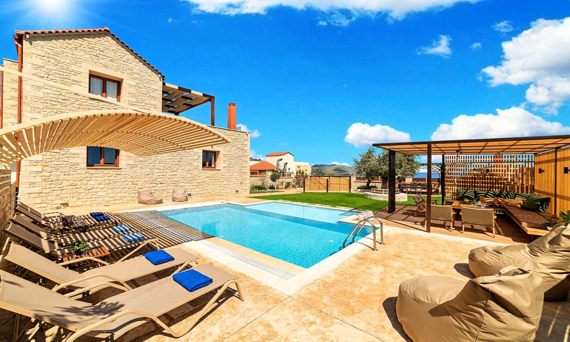 Cretan Sunrise Villa Heated Pool Dhimitroulianá Exterior foto